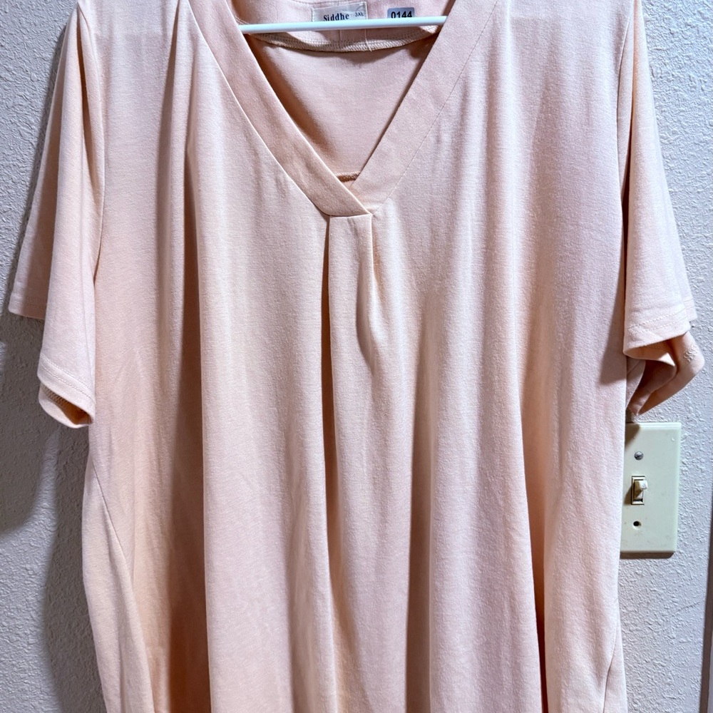 Elegant Blush V-Neck Women's Tee